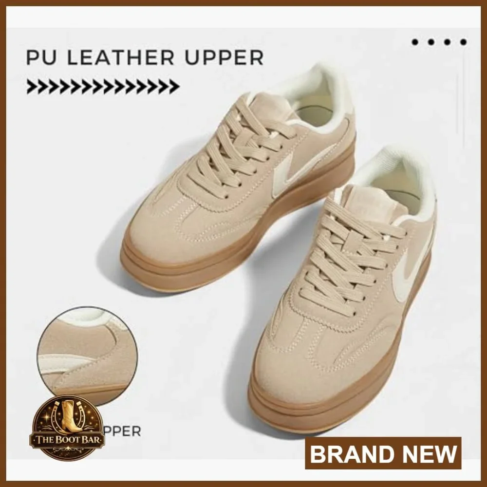 Women's Platform Sneakers Retro Casual Comfortable Walking Shoes Thick Sole